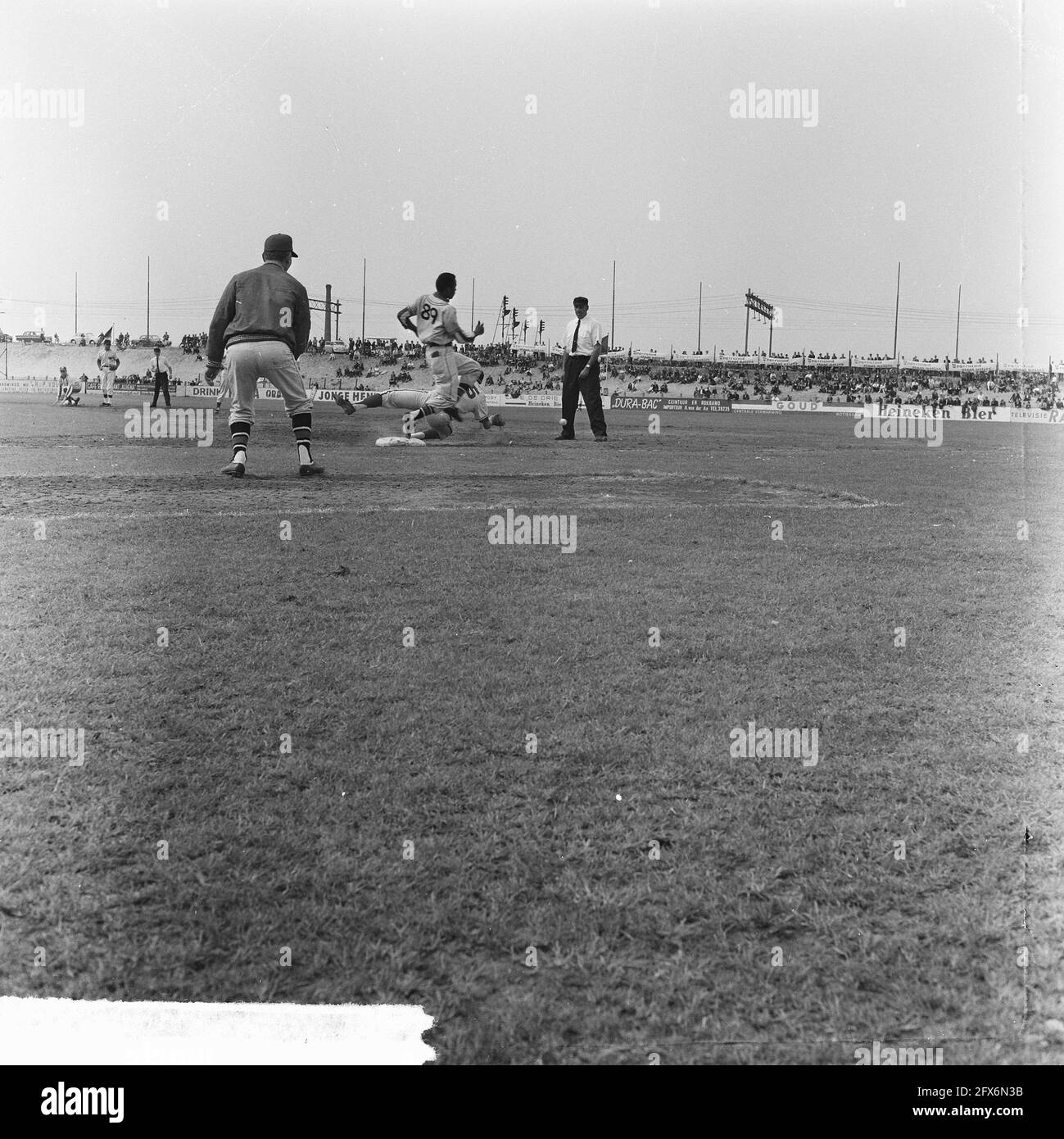 Baseball Sparta against Germania 11-0, game moment in Rotterdam, June 7, 1965, baseball, sports, The Netherlands, 20th century press agency photo, news to remember, documentary, historic photography 1945-1990, visual stories, human history of the Twentieth Century, capturing moments in time Stock Photo