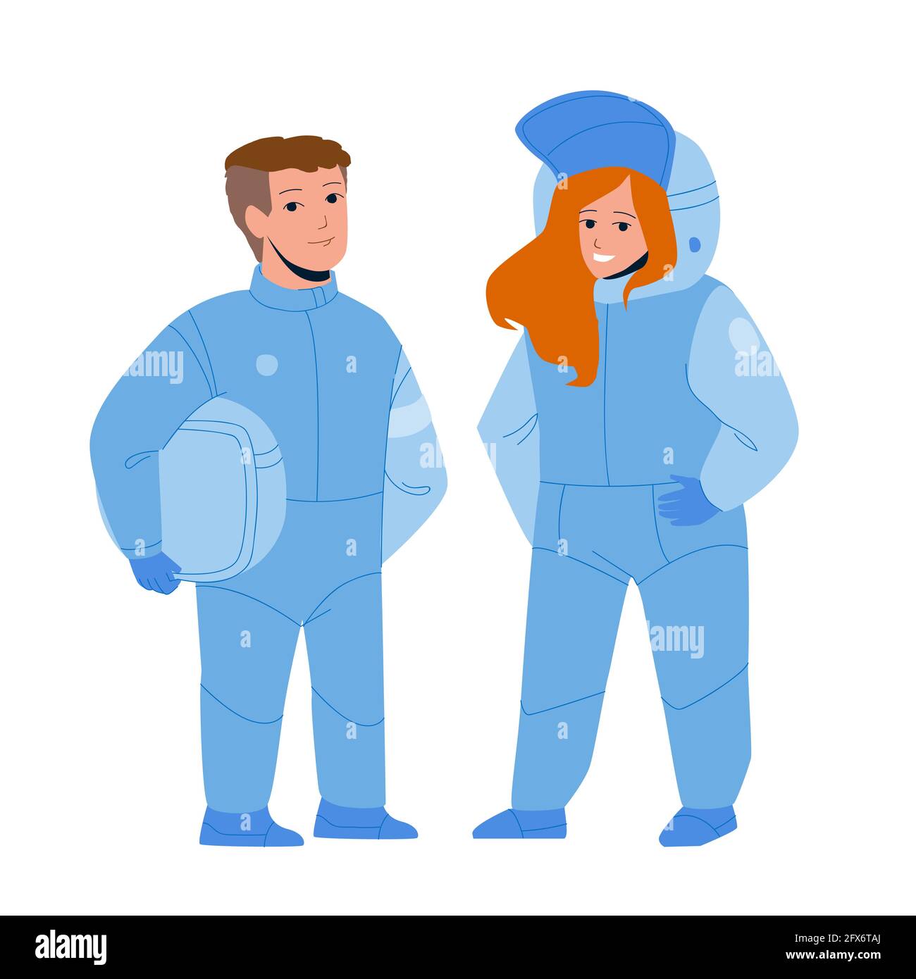 Astronaut Children Couple In Space Suit Vector Stock Vector Image & Art ...