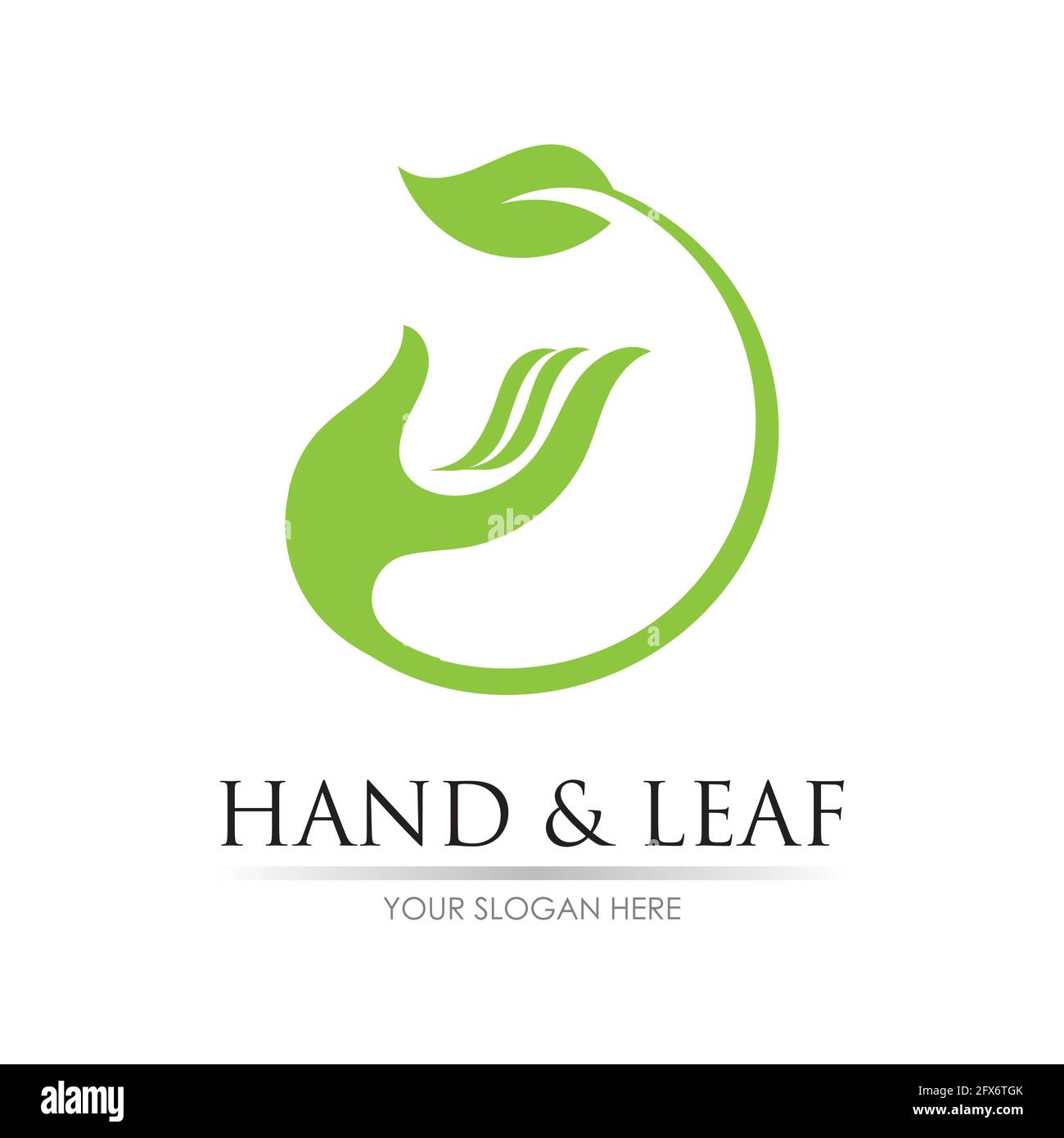 hand and leaf logo vector illustration design template Stock Vector ...