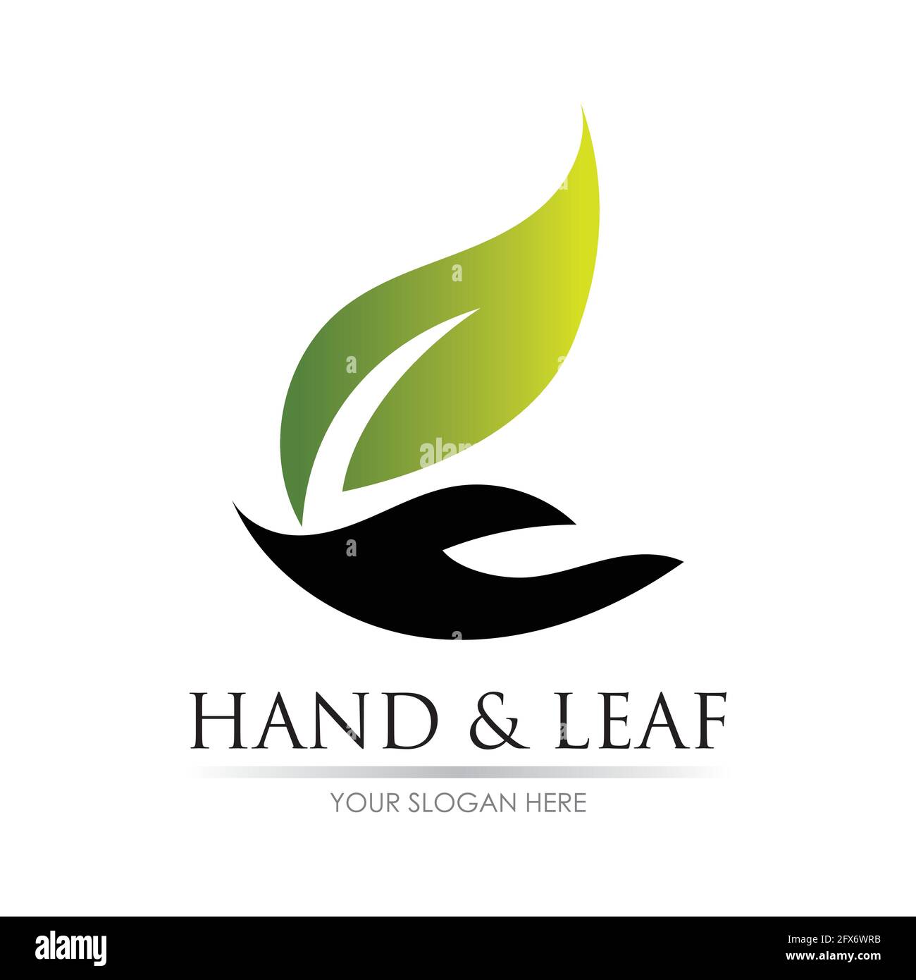 hand and leaf logo vector illustration design template Stock Vector ...