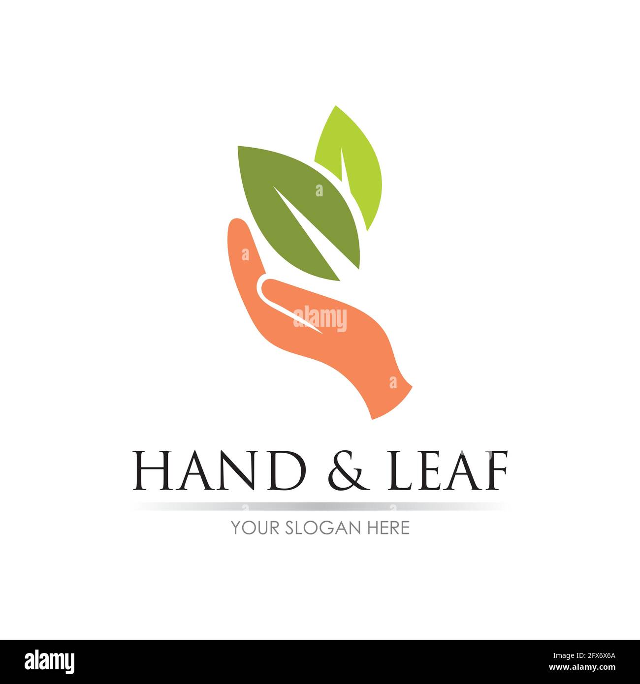 hand and leaf logo vector illustration design template Stock Vector ...