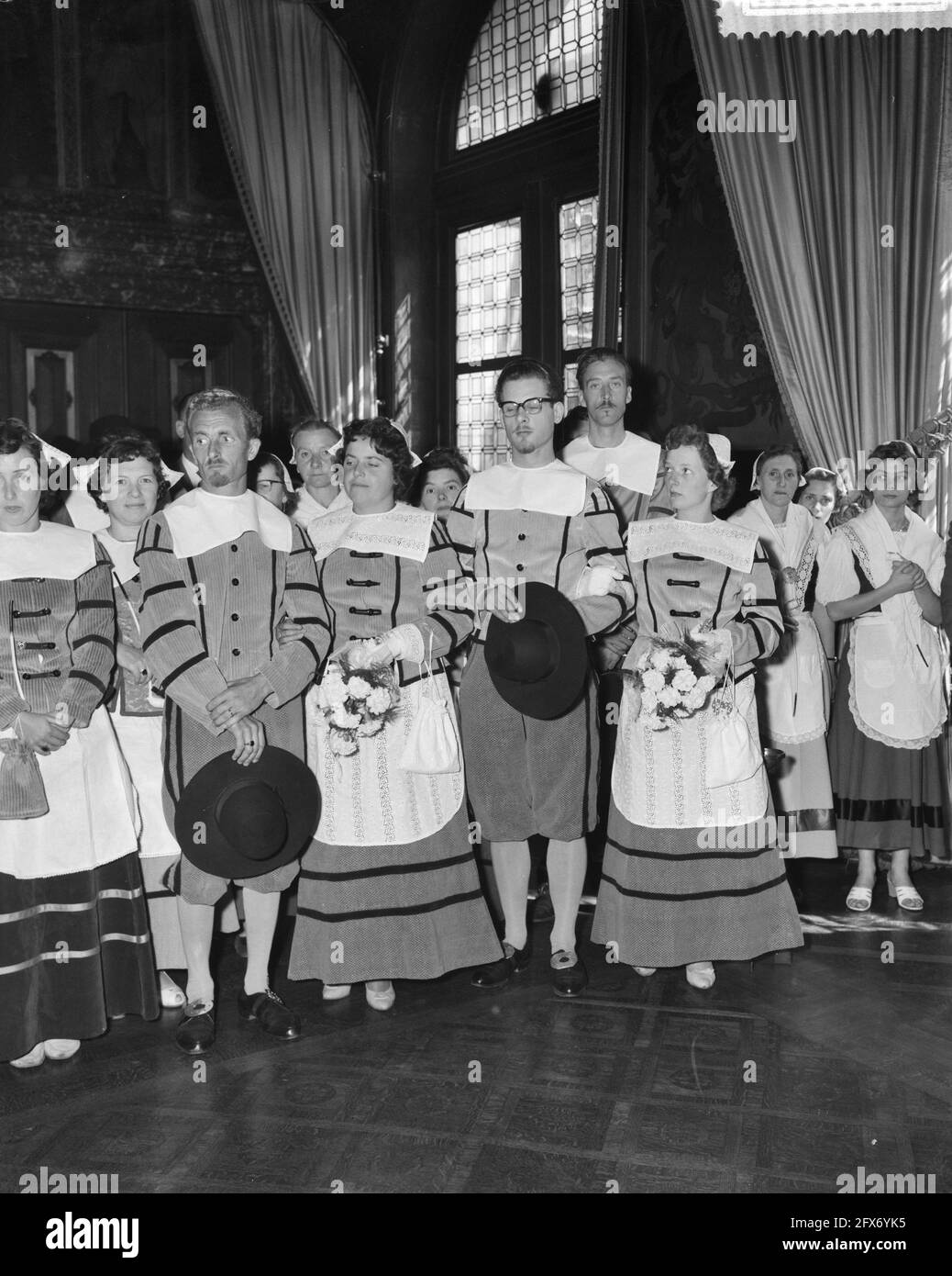 Marriage in Antwerp by Maastricht gatekeepers, 31 August 1959, JOBS, The Netherlands, 20th century press agency photo, news to remember, documentary, historic photography 1945-1990, visual stories, human history of the Twentieth Century, capturing moments in time Stock Photo