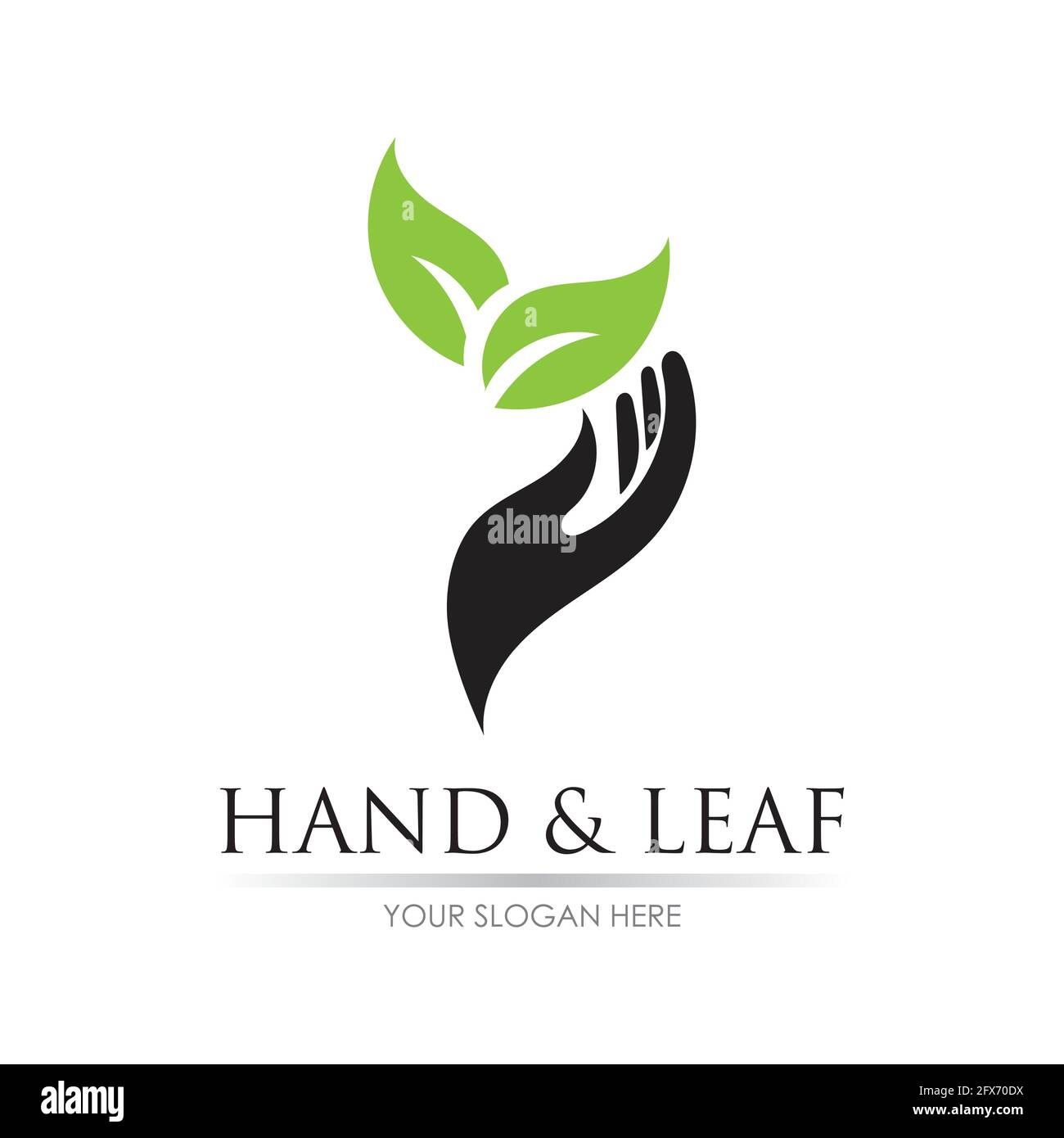 hand and leaf logo vector illustration design template Stock Vector ...