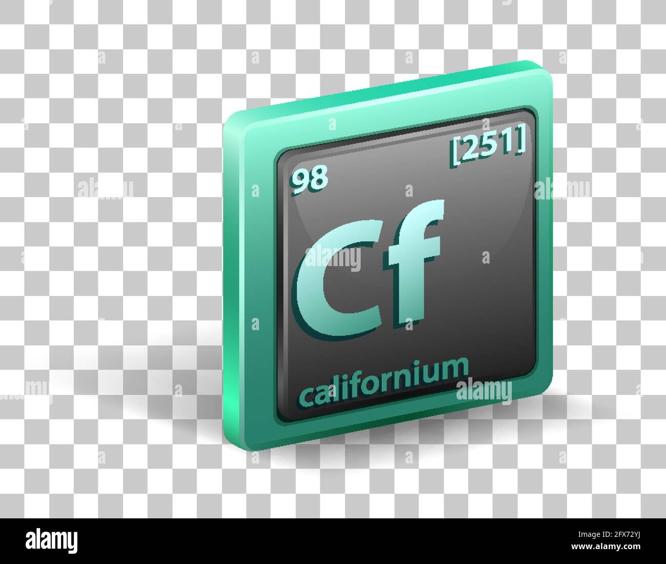 Californium chemical element. Chemical symbol with atomic number and atomic mass. illustration Stock Vector