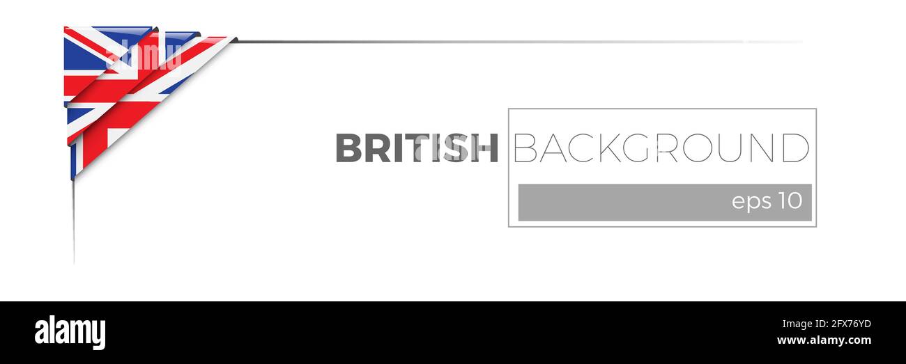 British banner background. Letterhead sheet with flag on paper. Vector