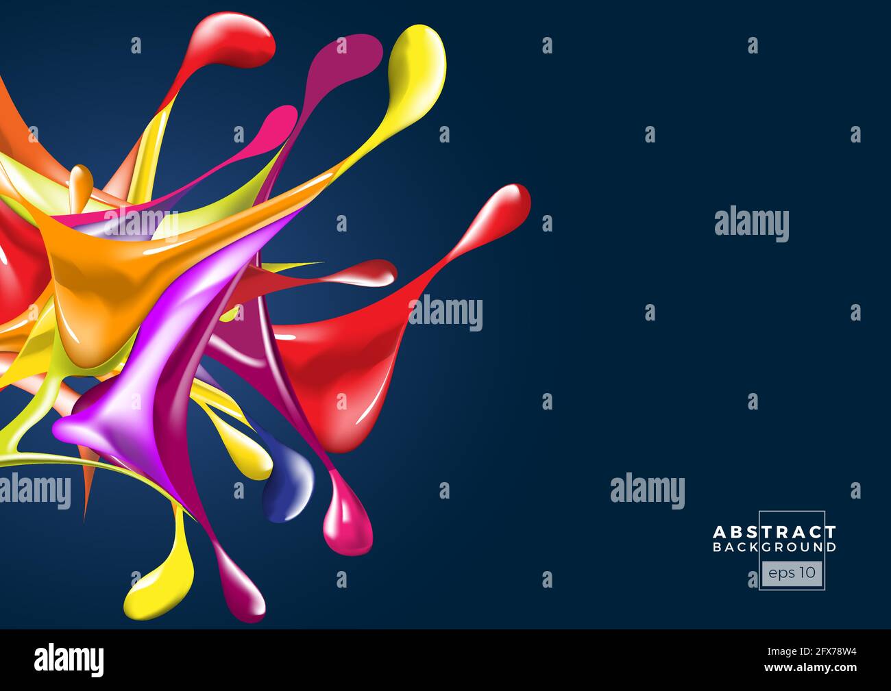 Blue colored ink drops in Stock Vector Images - Alamy
