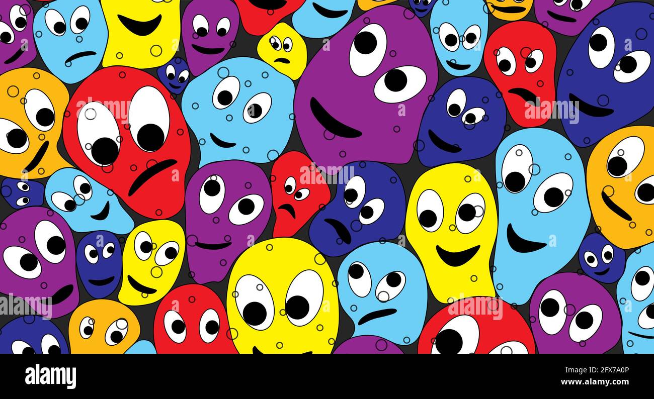 Abstract background from abstract comic faces Stock Vector