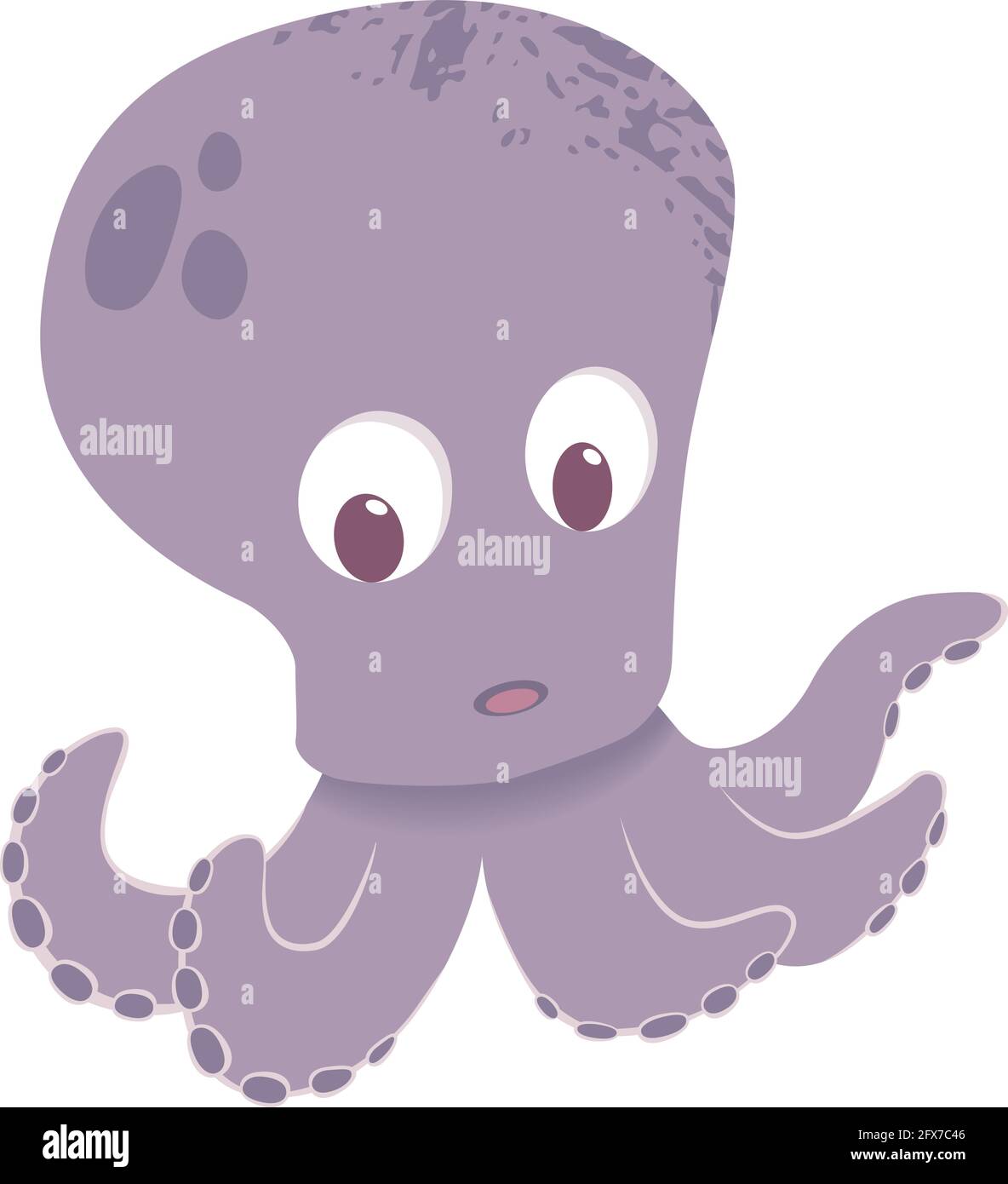 Vector illustration of a cute octopus Stock Vector