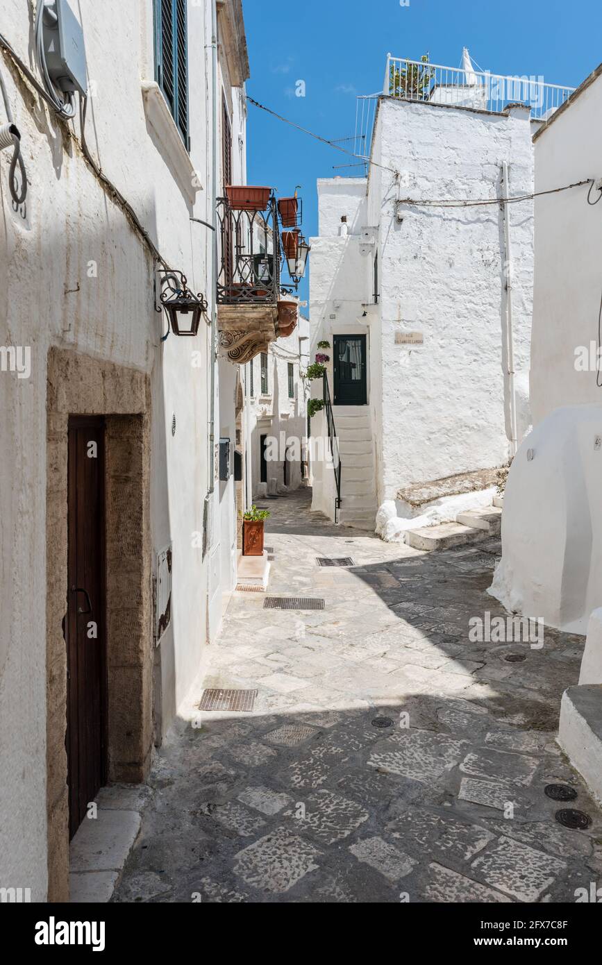 Glimpses of ancient Puglia. The white city. Ostuni. Stock Photo