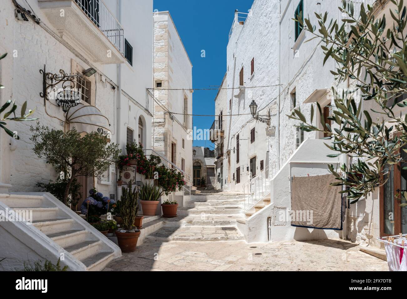 Glimpses of ancient Puglia. The white city. Ostuni. Stock Photo