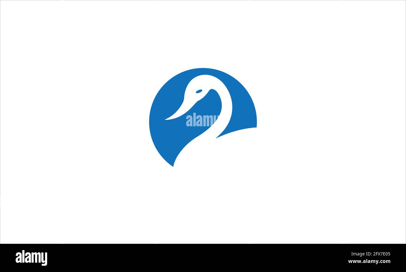 Duck graphic icon in the circle  bird logo  Vector illustration flat design Stock Vector