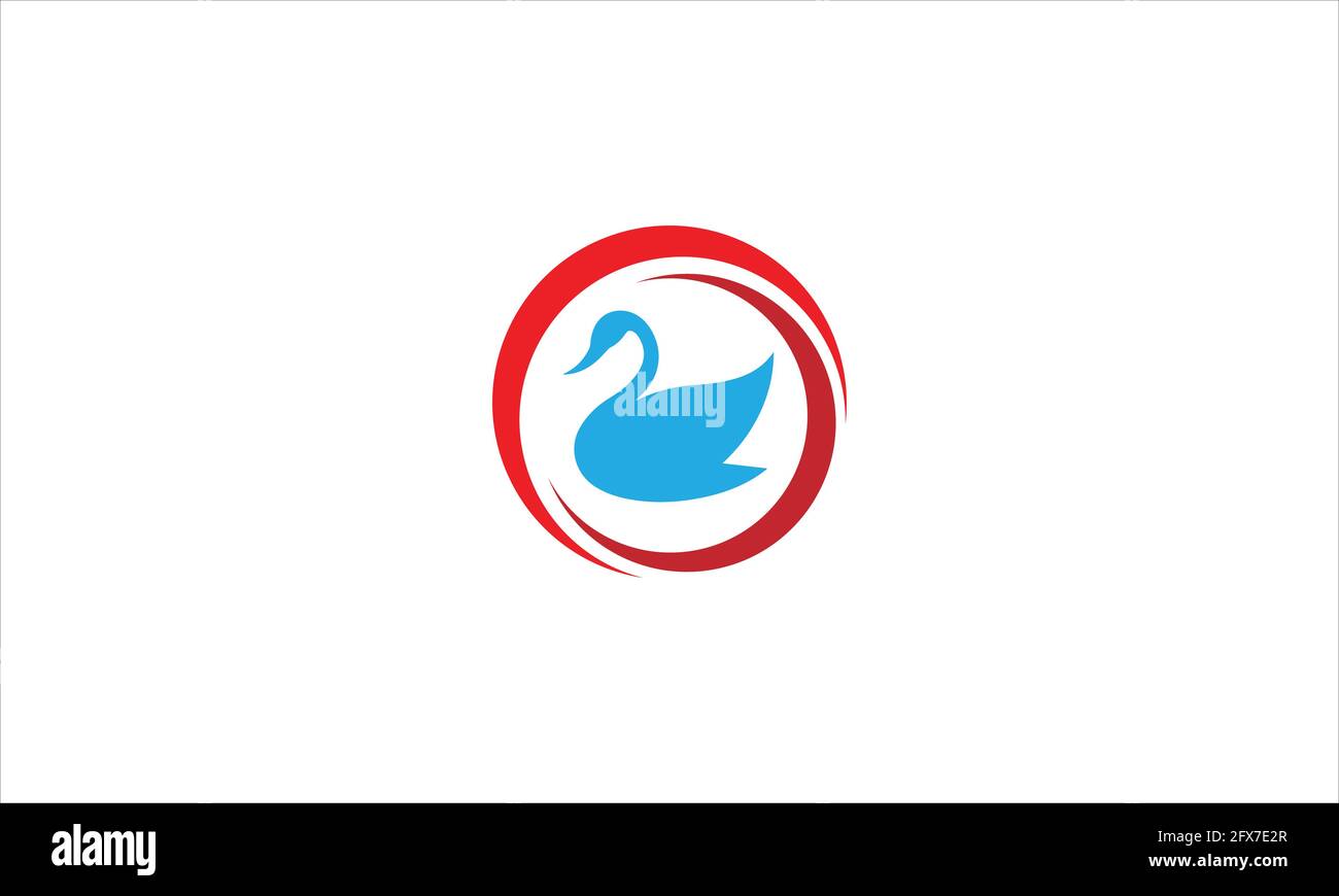 circle duck template icon logo vector illustration Stock Vector