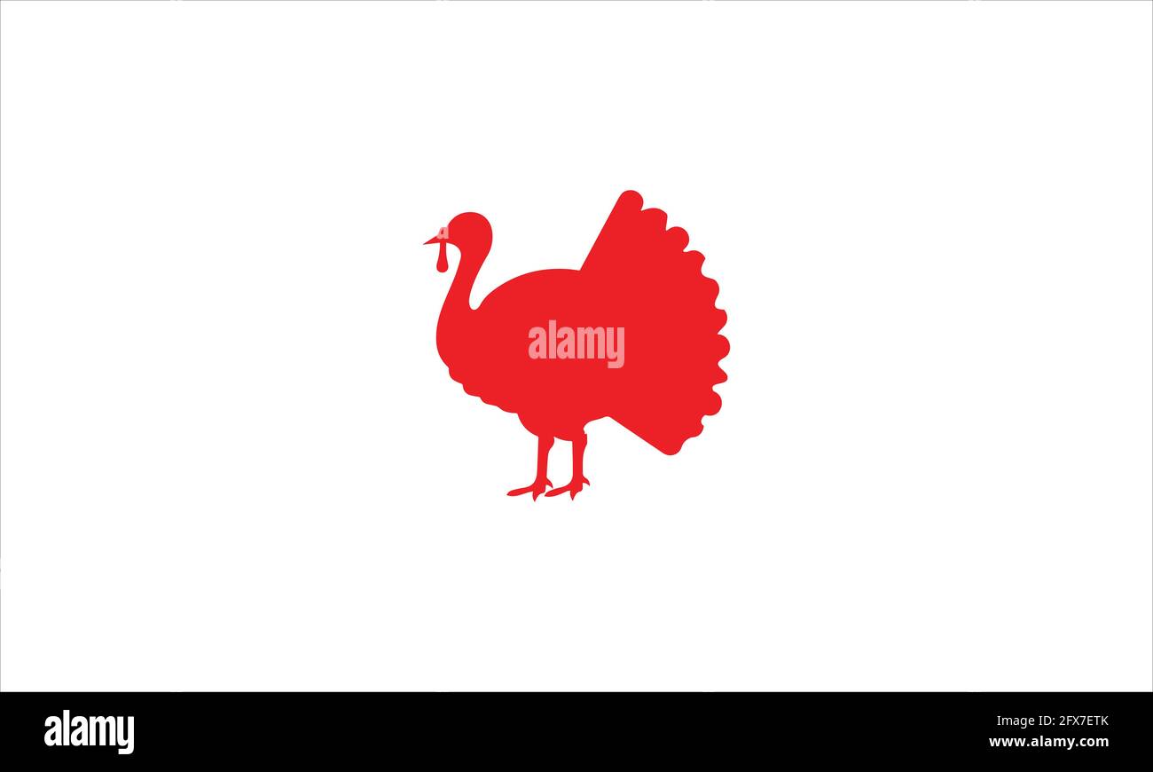 Turkey bird line and glyph animal and farm poultry sign vector graphics