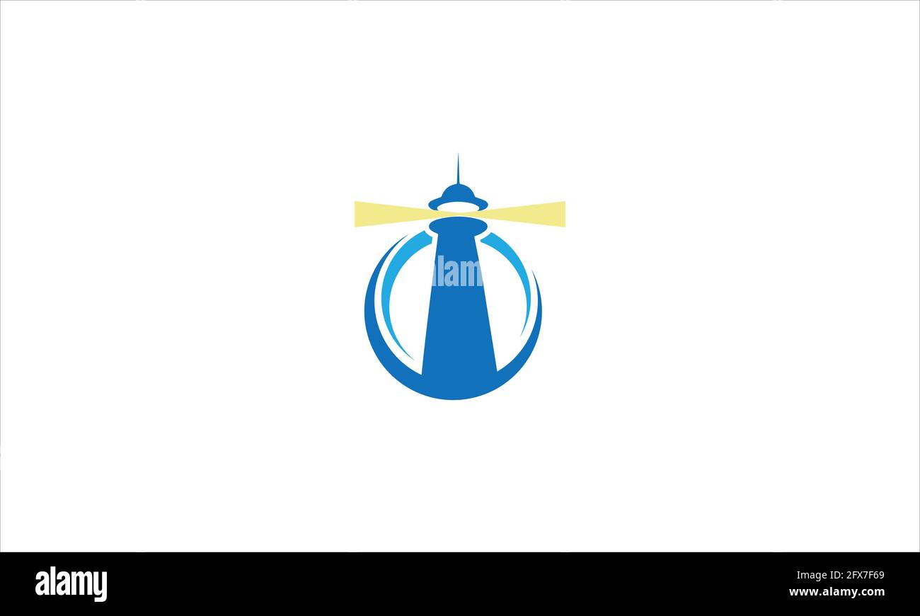 lighthouse glow light  icon logo symbol design  vector illustration Stock Vector