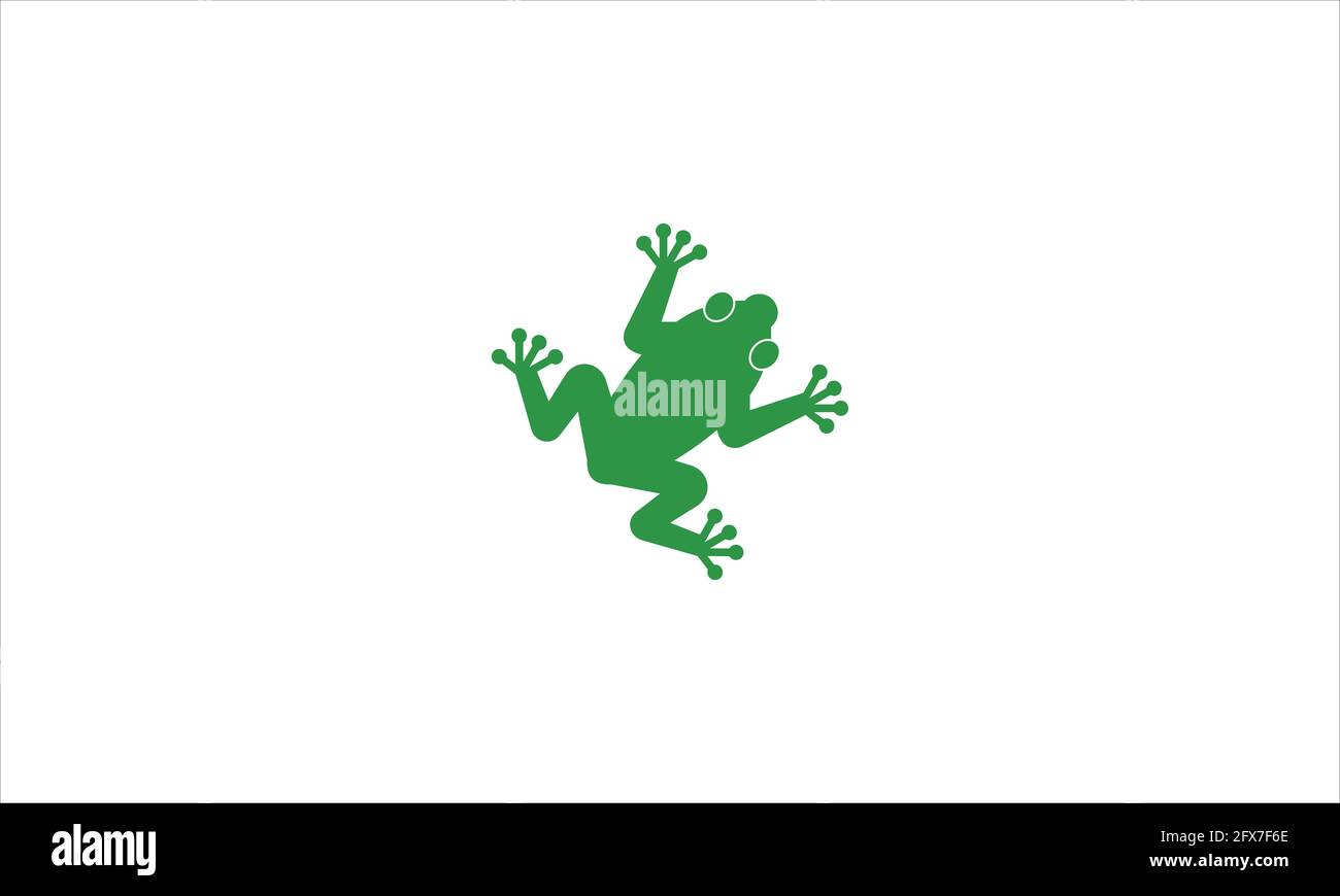 Green Frog Silhouette icon Logo design vector template illustration Stock Vector