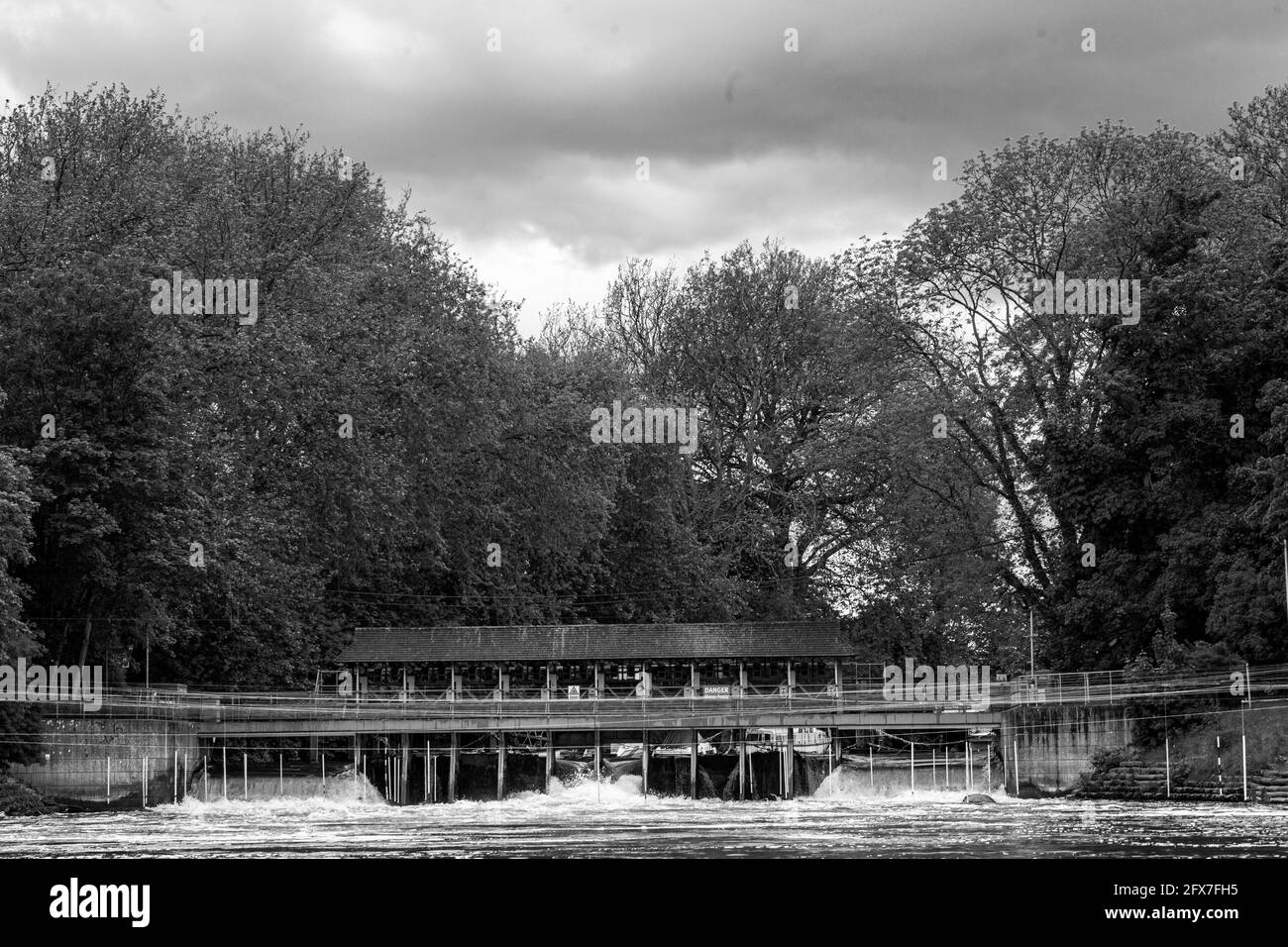 Storm on the river Thames at Weybridge Stock Photo