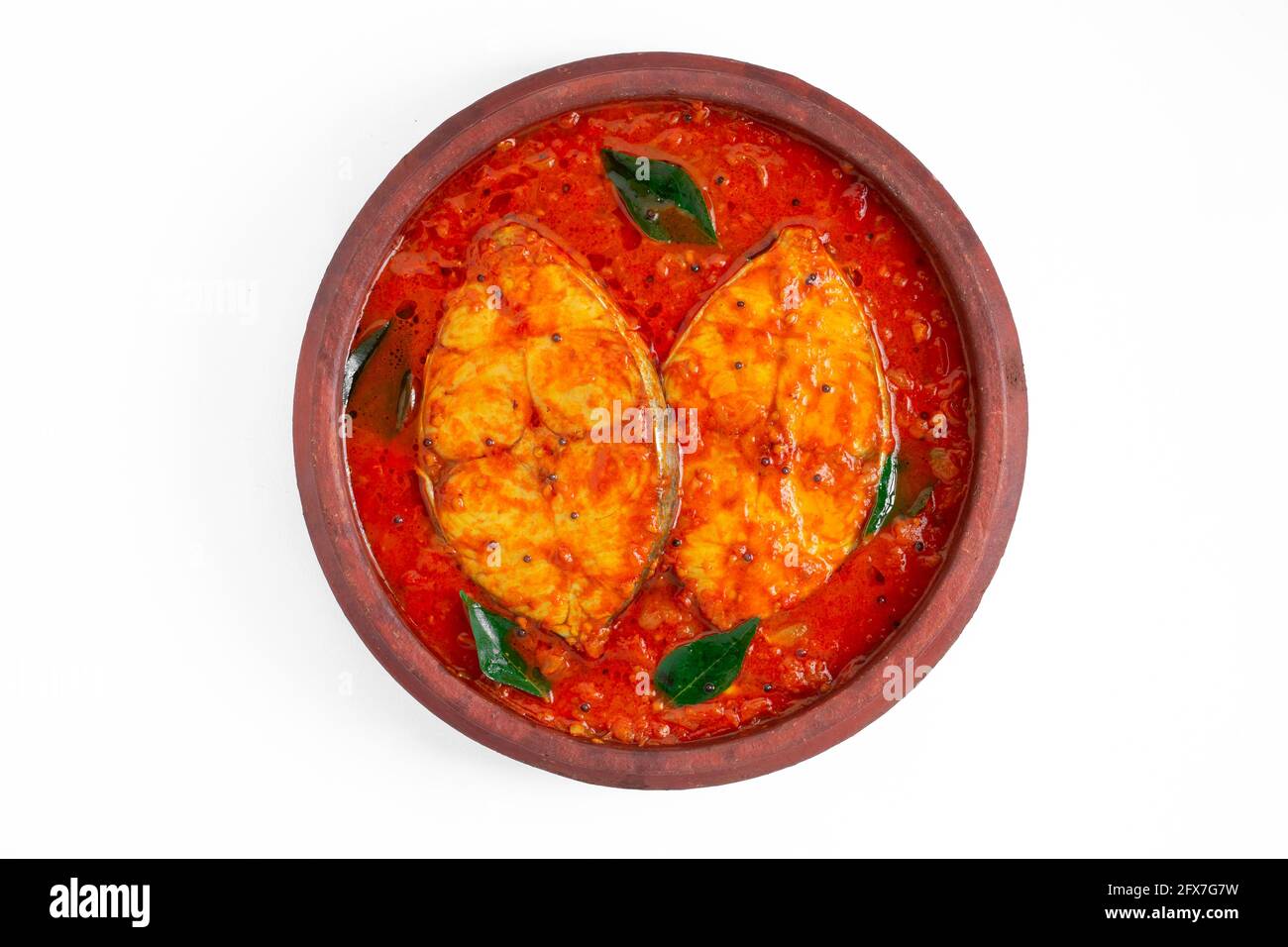 Fish curry, traditional Indian fish curry ,kerala special ,arranged in