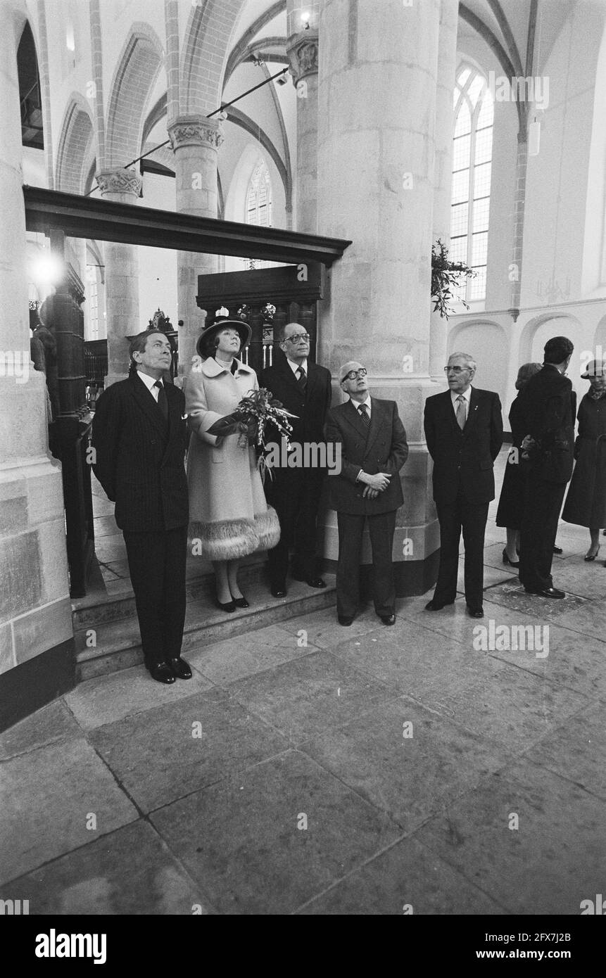 Princess Bearix and Prince Claus attend official opening of restored Grote Kerk in Naarden, November 30, 1978, Openings, churches, princes, princesses, restorations, The Netherlands, 20th century press agency photo, news to remember, documentary, historic photography 1945-1990, visual stories, human history of the Twentieth Century, capturing moments in time Stock Photo