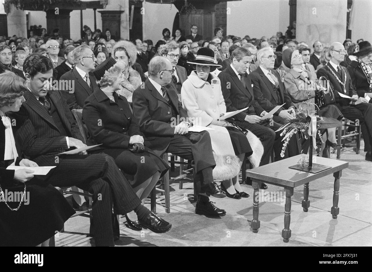 Princess Bearix and Prince Claus attend official opening of restored Grote Kerk in Naarden, November 30, 1978, Openings, churches, princes, princesses, restorations, The Netherlands, 20th century press agency photo, news to remember, documentary, historic photography 1945-1990, visual stories, human history of the Twentieth Century, capturing moments in time Stock Photo