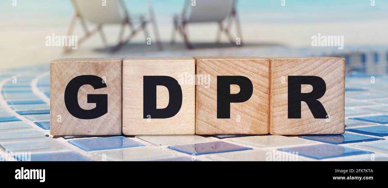 GDPR letters on wooden blocks. concept of business and corporation Stock Photo