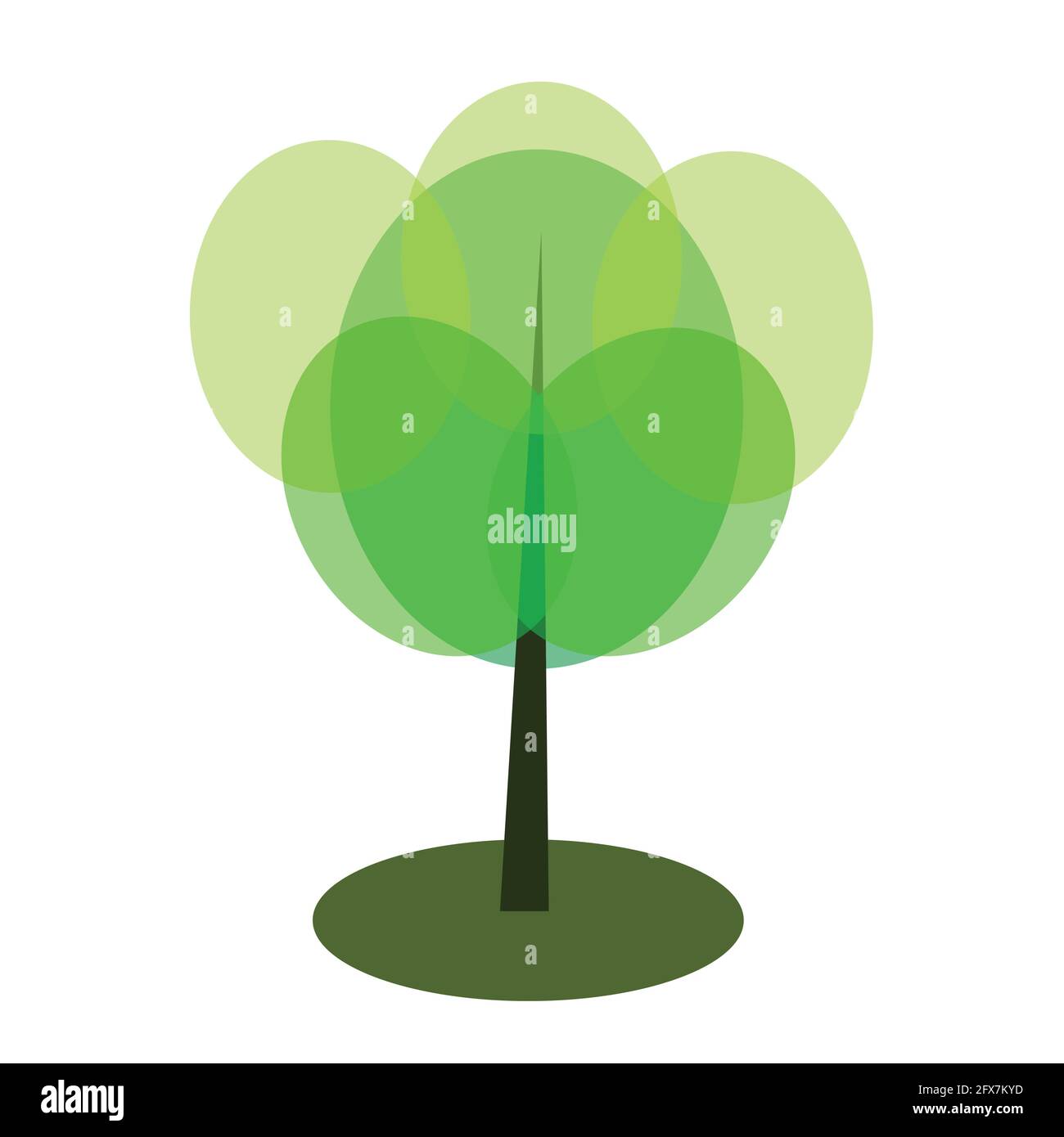 Green tree vector illustration isolated on white background Stock ...