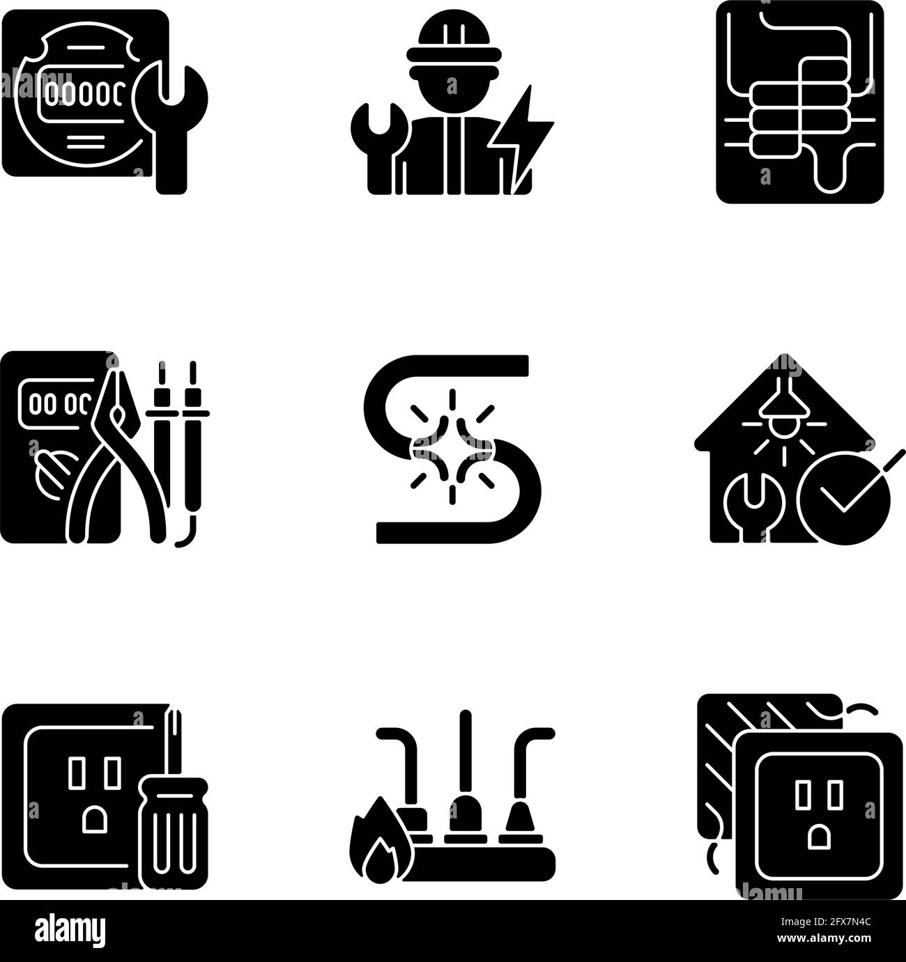 Domestic electricity meter installation Black and White Stock Photos ...