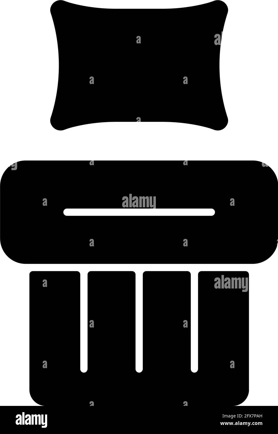 Single bed set black glyph icon Stock Vector Image & Art - Alamy