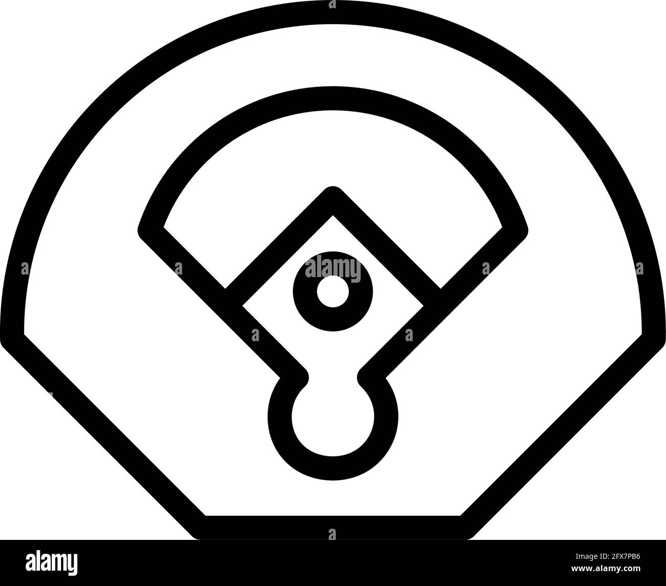 Baseball Field Aerial View Icon. Editable Bold Outline Design. Vector Illustration. Stock Vector