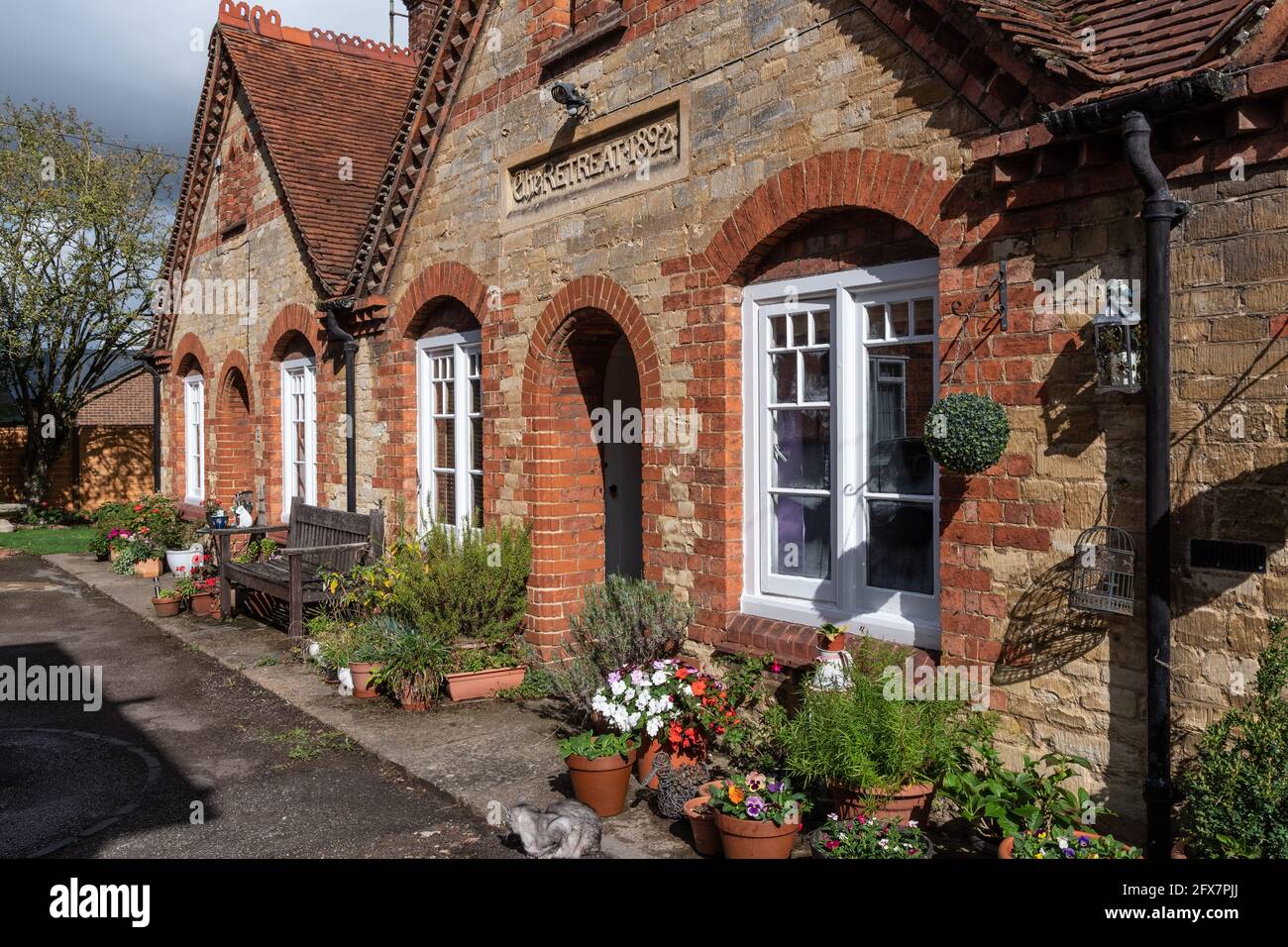 The Retreat, a terrace of historic almshouses dating from 1892, set in