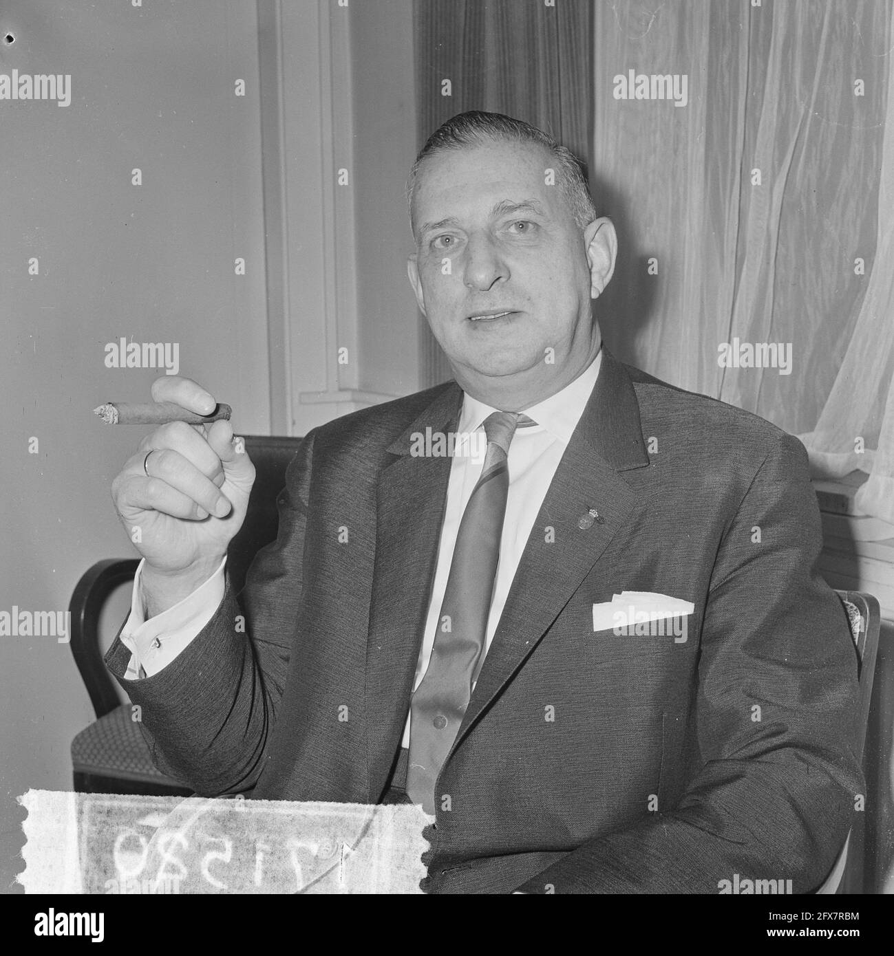 75 years KNVB press conference in The Hague, Jos Coler (head), November 20, 1964, press conferences, The Netherlands, 20th century press agency photo, news to remember, documentary, historic photography 1945-1990, visual stories, human history of the Twentieth Century, capturing moments in time Stock Photo