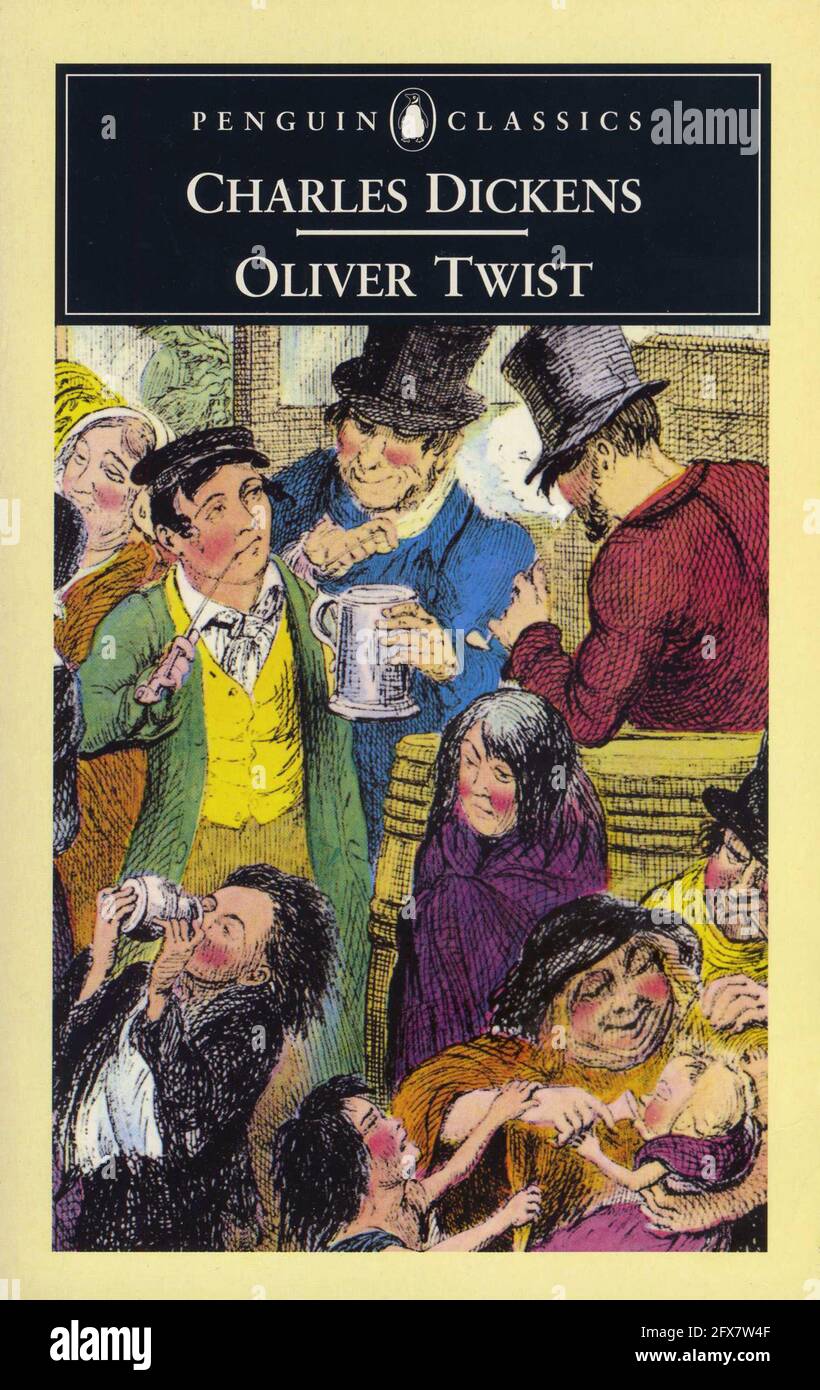 Book cover. "Oliver Twist" by Charles Dickens Stock Photo - Alamy