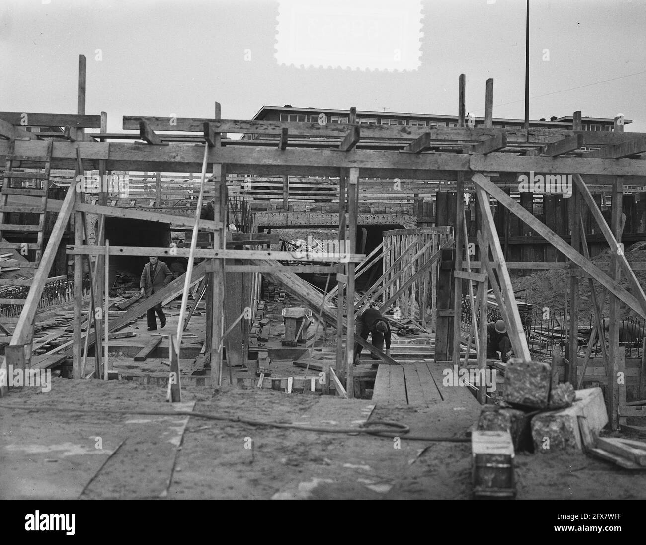 Construction of Rivierenlaan Tunnel in Amsterdam, November 30, 1954 ...