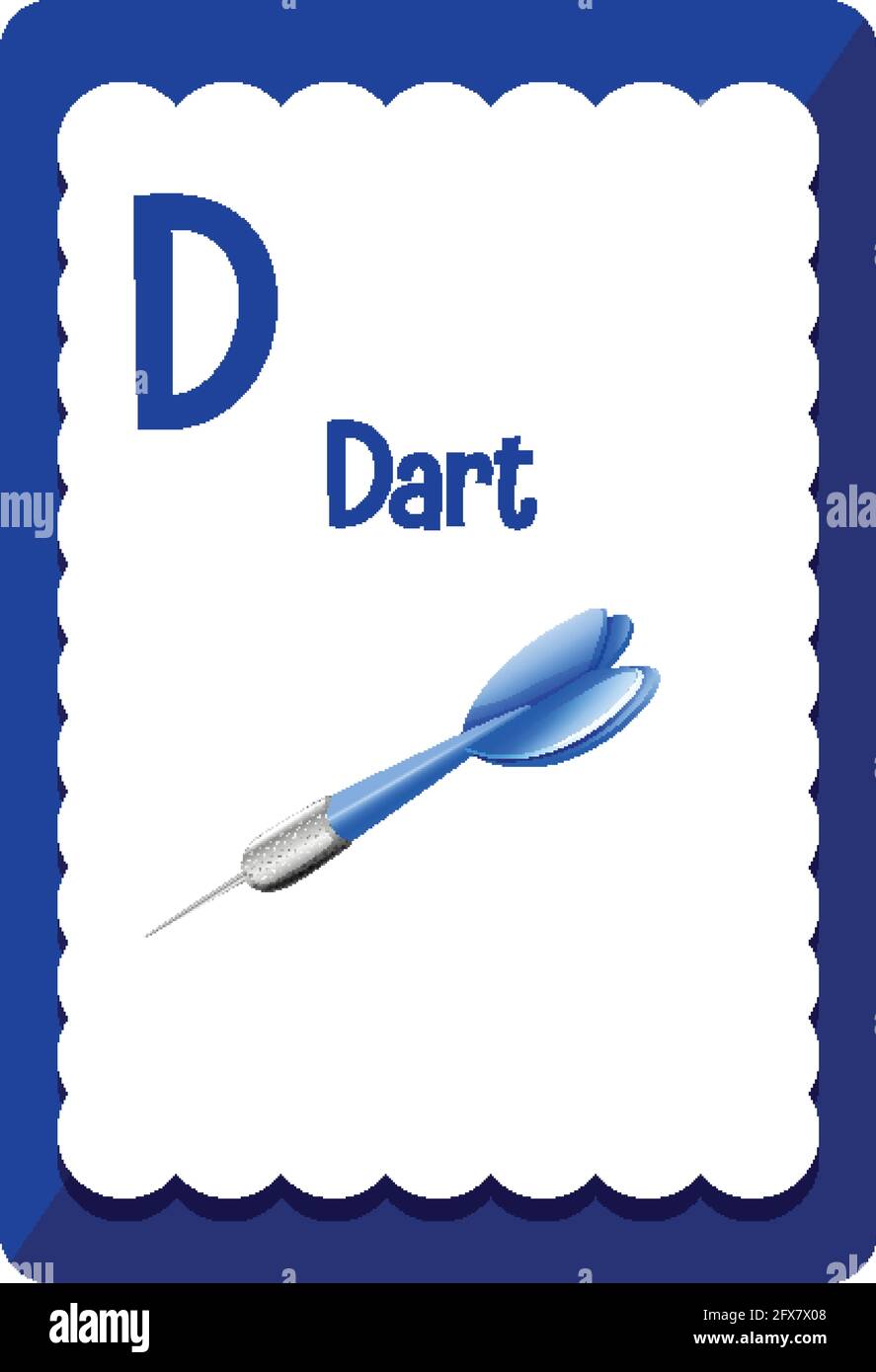 Alphabet flashcard with letter D for Dart illustration Stock Vector ...