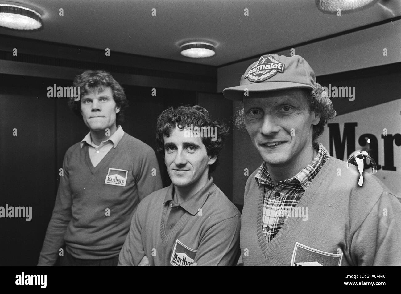 Anefo 933-1302 Huub Rothengatter, Alain Prost, Niki Lauda 29.10.1984, The  Netherlands, 20th century press agency photo, news to remember,  documentary, historic photography 1945-1990, visual stories, human history  of the Twentieth Century, capturing