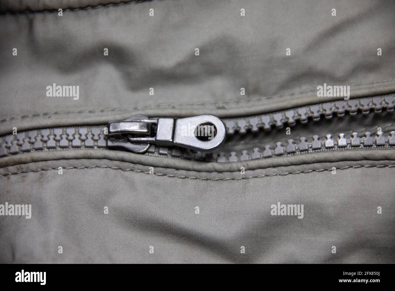 light gray jacket with zipper Stock Photo