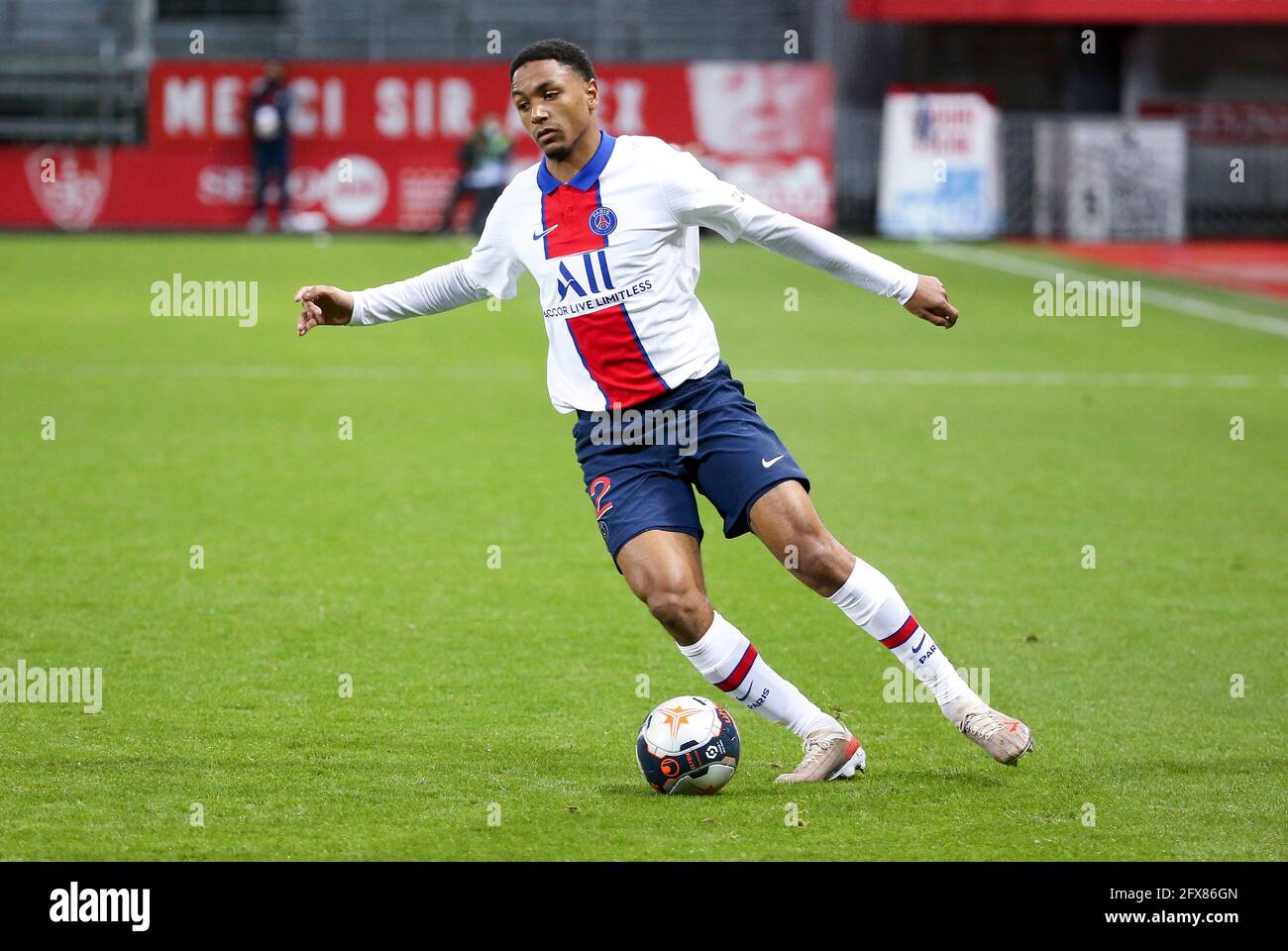 Abdou Diallo of PSG during the French championship Ligue 1 football match  between Stade Brestois 29 and Paris Saint-Germain (PSG) on May 23, 2021 at  Stade Francis Le Ble in Brest, France -