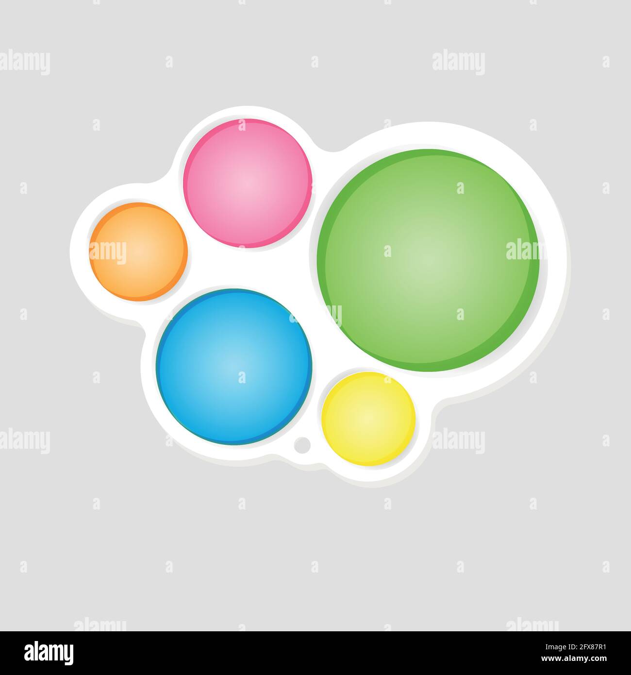 Simple dimple antistress. Endless bubble wrap. Rainbow square pop it. Simple dimple vector illustration. Vector illustration Stock Vector