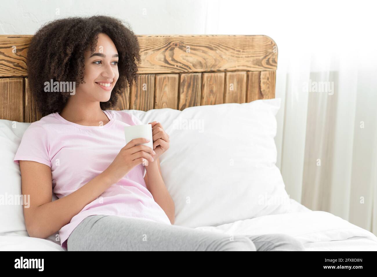 Good morning with coffee at home during free time on weekend Stock Photo