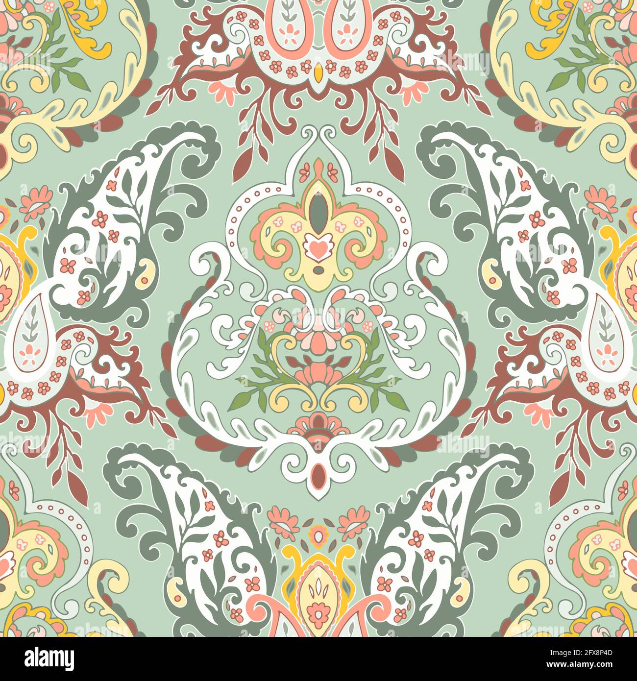 Abstract floral seamless pattern with foliage Stock Vector