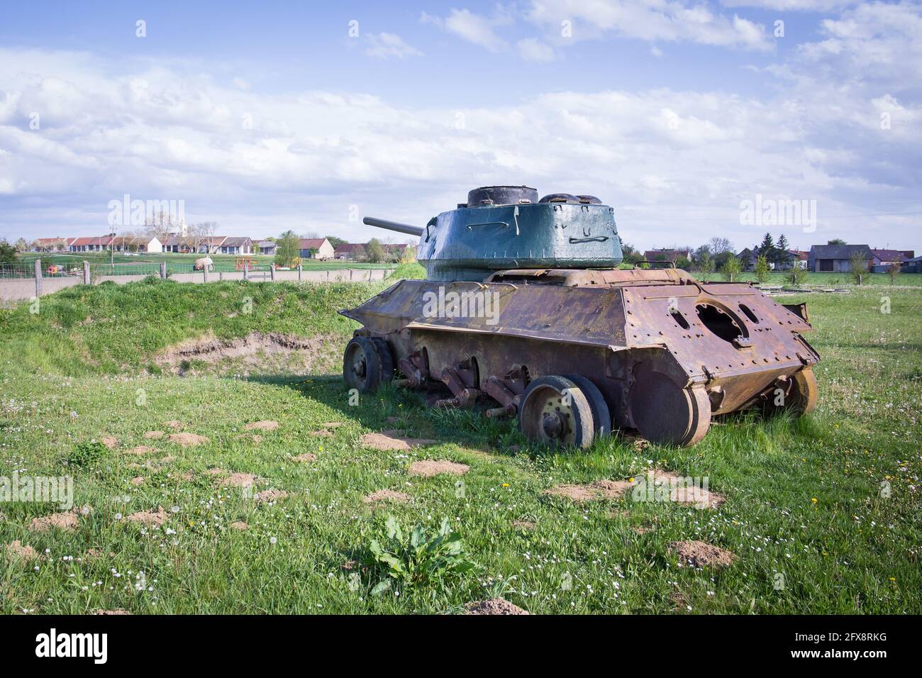 Abandoned tank from World War II Stock Photo