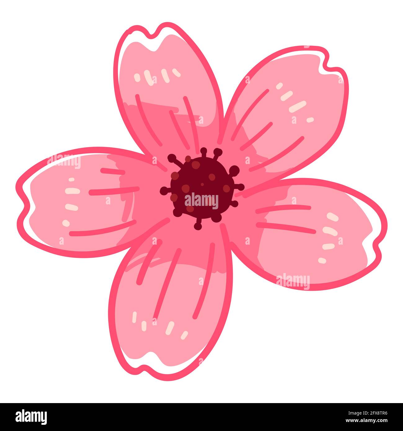 Sakura flower in bloom, pink cherry tree blossom Stock Vector Image ...