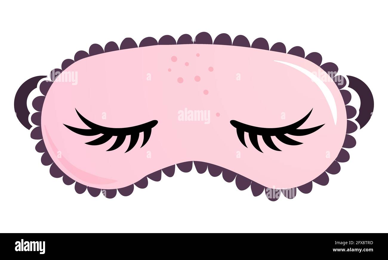Sleeping beauty eye mask funny hand drawn doodle, seamless pattern