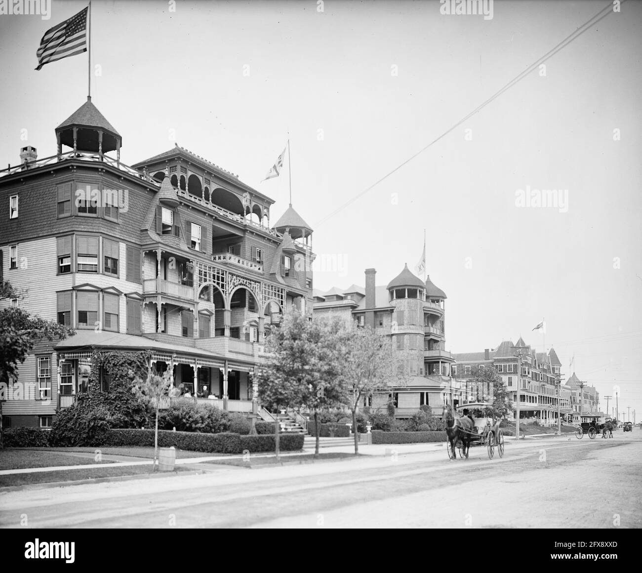 Fourth Avenue, Asbury Park, NJ, circa 1905 Stock Photo