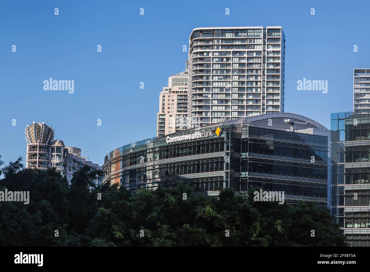 Commonwealth Bank of Australia, Corporate Offices, Darling Harbour, Sydney, Australia. Stock Photo