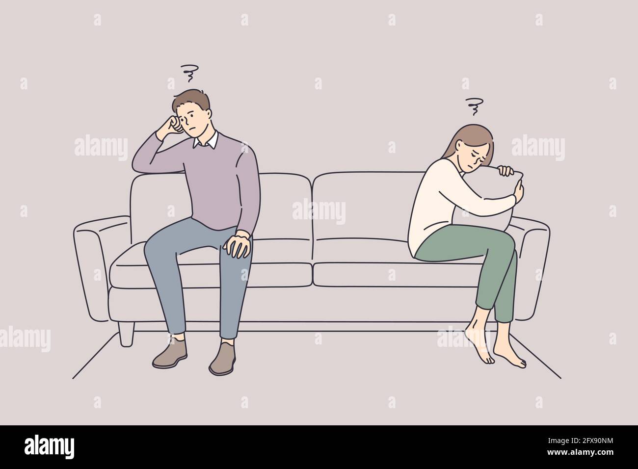 Problems in communication and fight concept. Sad unhappy Husband and wife cartoon characters sitting on couch and keeping silence after quarrel at home vector illustration Stock Vector Image & Art - Alamy Problems in communication and fight concept. Sad unhappy Husband and wife cartoon characters sitting on couch and keeping silence after quarrel at home vector illustration Stock Vector Image & Art - Alamy