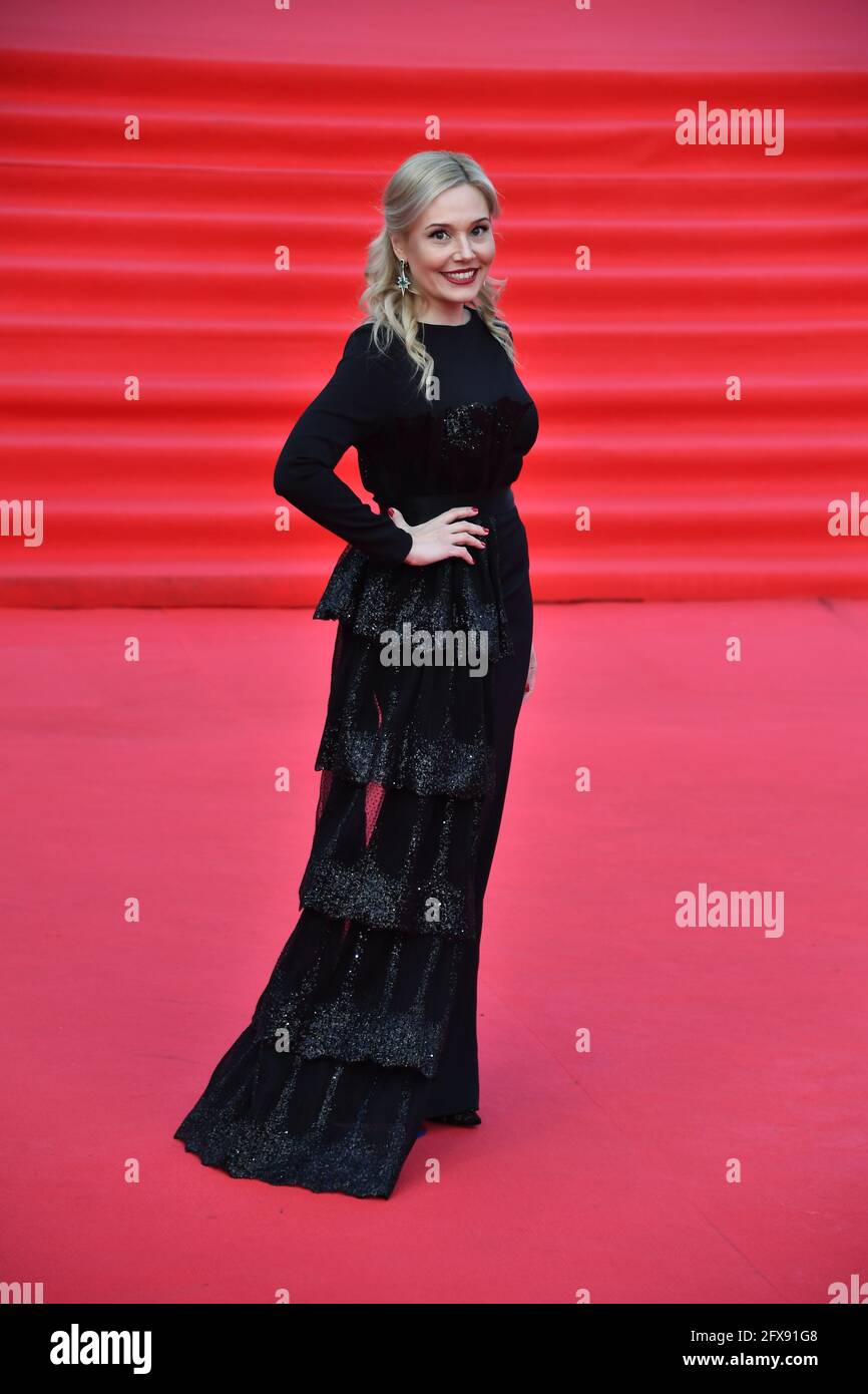 Moscow. Actress,TV presenter Maria Tretyakova at the closing ceremony