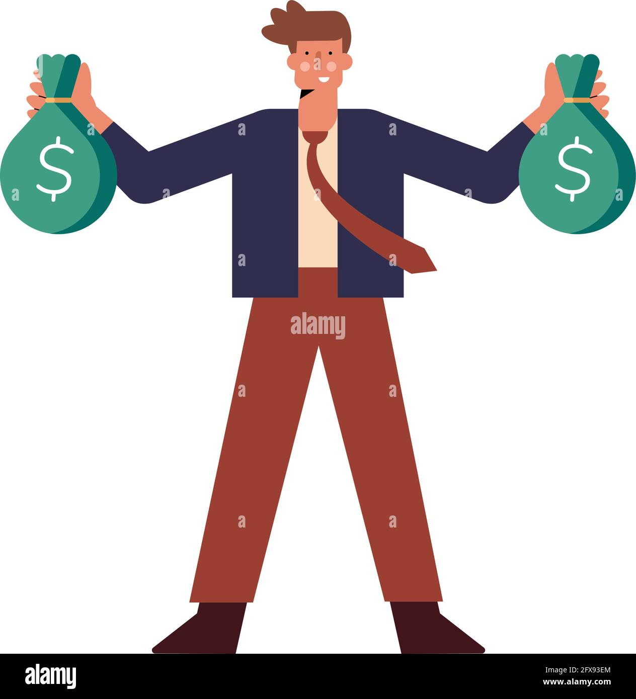 rich man with money bags character Stock Vector Image & Art - Alamy