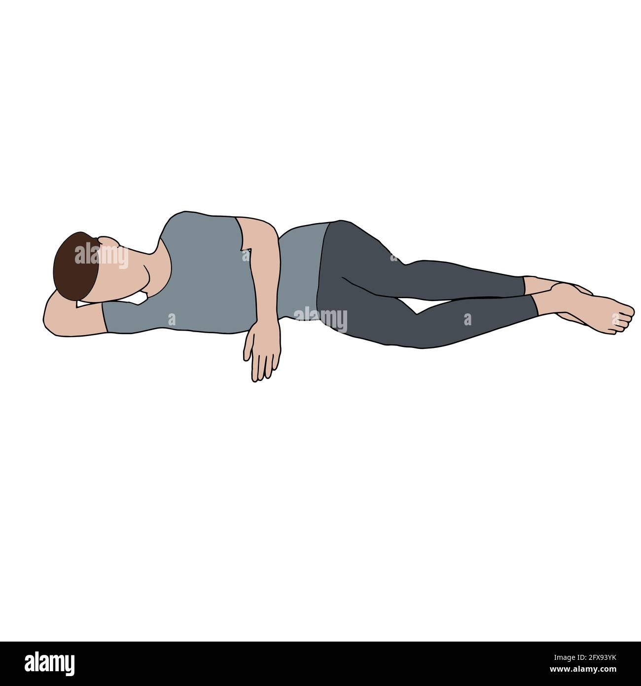 A digital illustration of a medium-sized male laying on her side ...