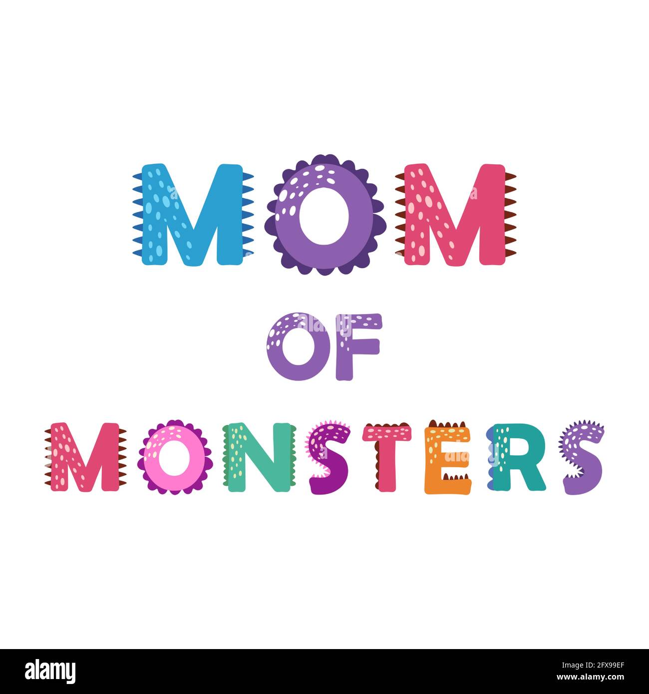 Dino mom. Mother's day concept. Dinosaur lettering. Bright modern 