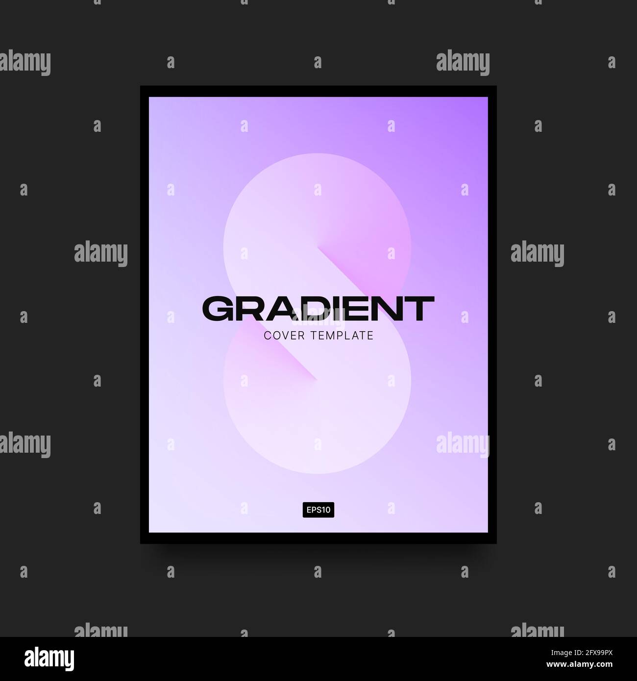 Delicate Pink Vertical Cover. Violet Gradient Template with Infinity Symbol. Vector illustration Stock Vector